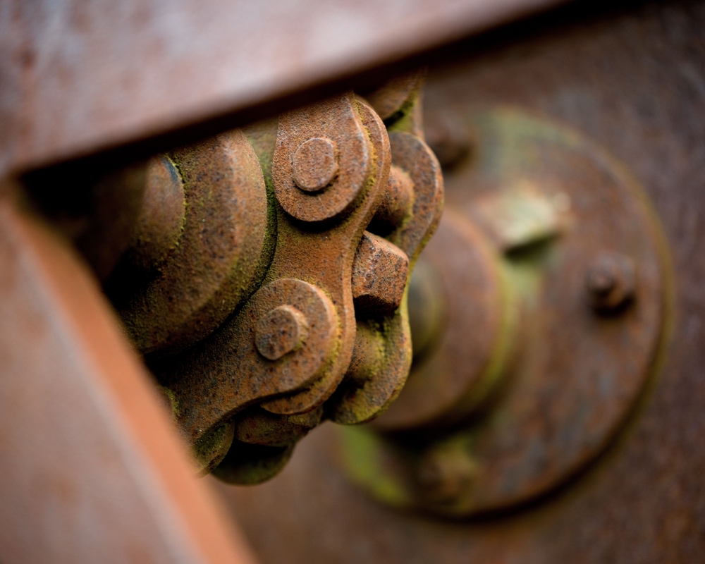 corrosion on metal machinery